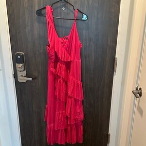 torrid Hot Pink Ruffle Tiered Midi Dress